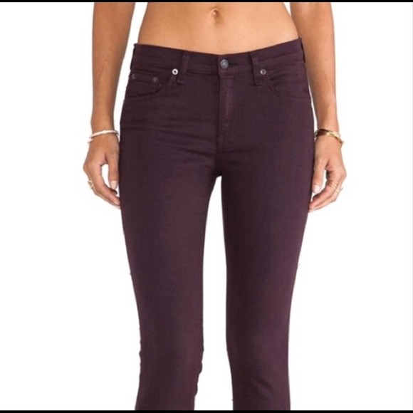 Rag & bone Skinny Jean in Burgundy size 25 - Picture 2 of 7